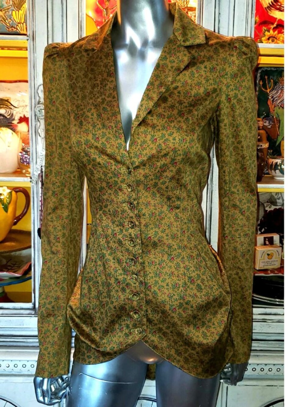 $SOLD$ Betsey Johnson Vintage Jacket Corset Bustle Victorian Steampunk Coat Top - Picture 11 of 13